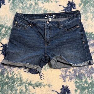 Seven7 Dark Blue Jean Shorts for Women